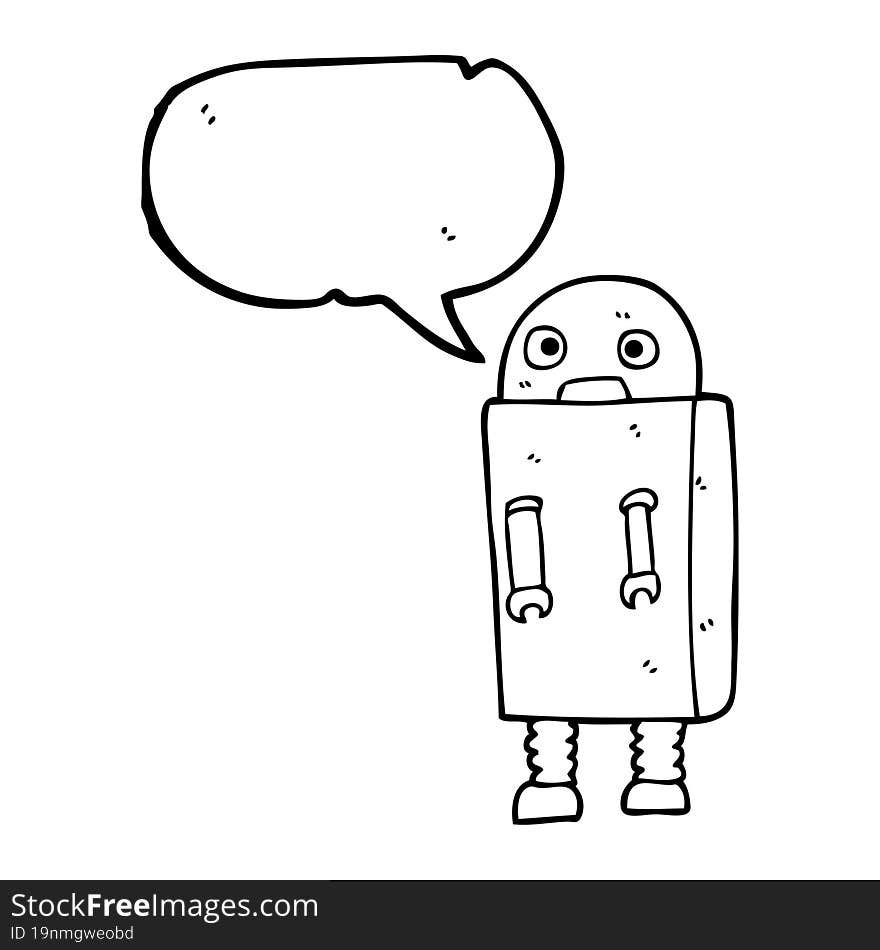 Speech Bubble Cartoon Robot