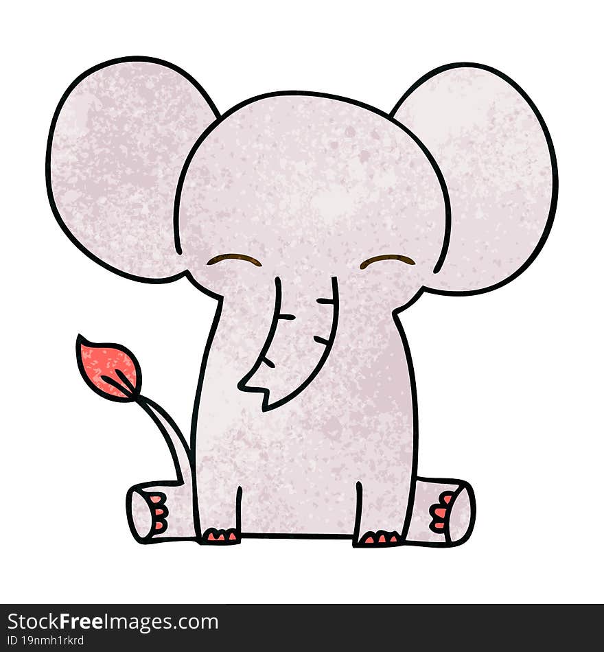 quirky hand drawn cartoon elephant