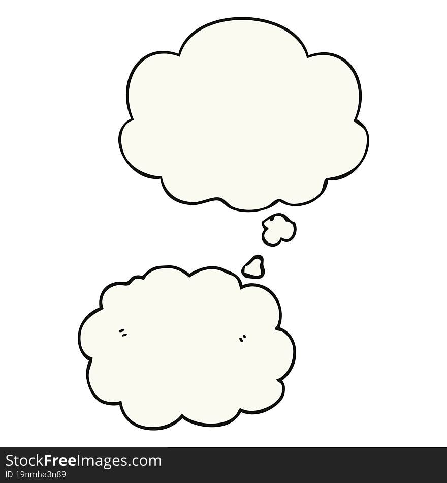 cartoon cloud and thought bubble