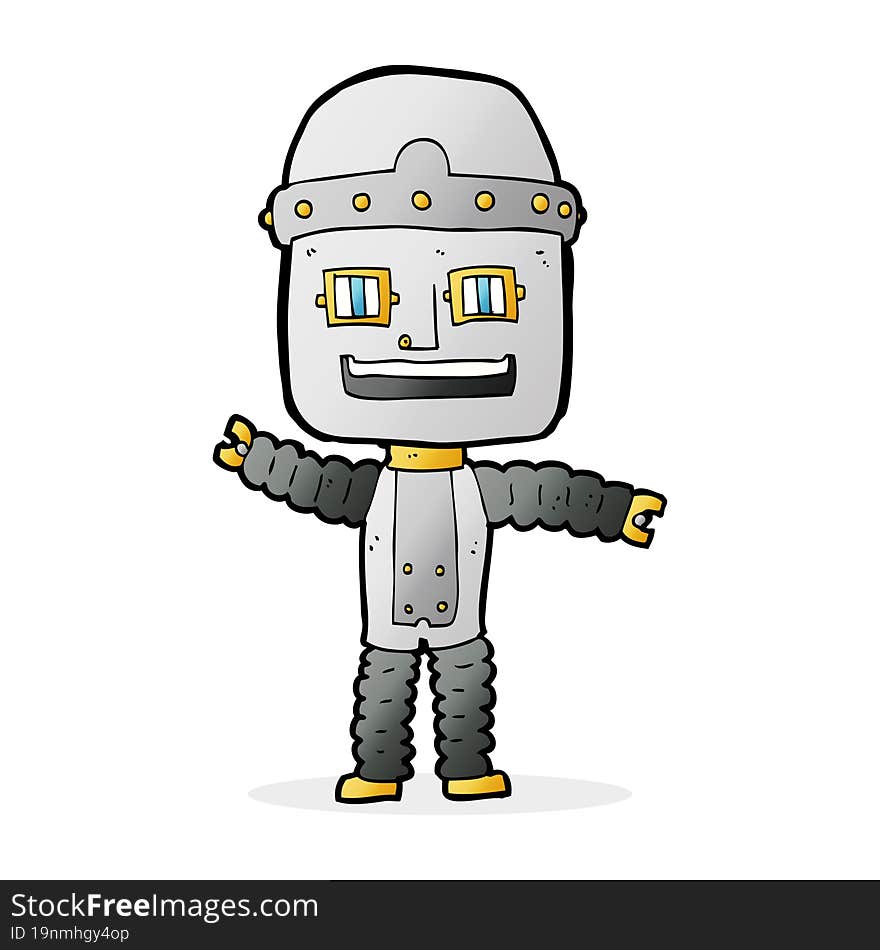 cartoon waving robot