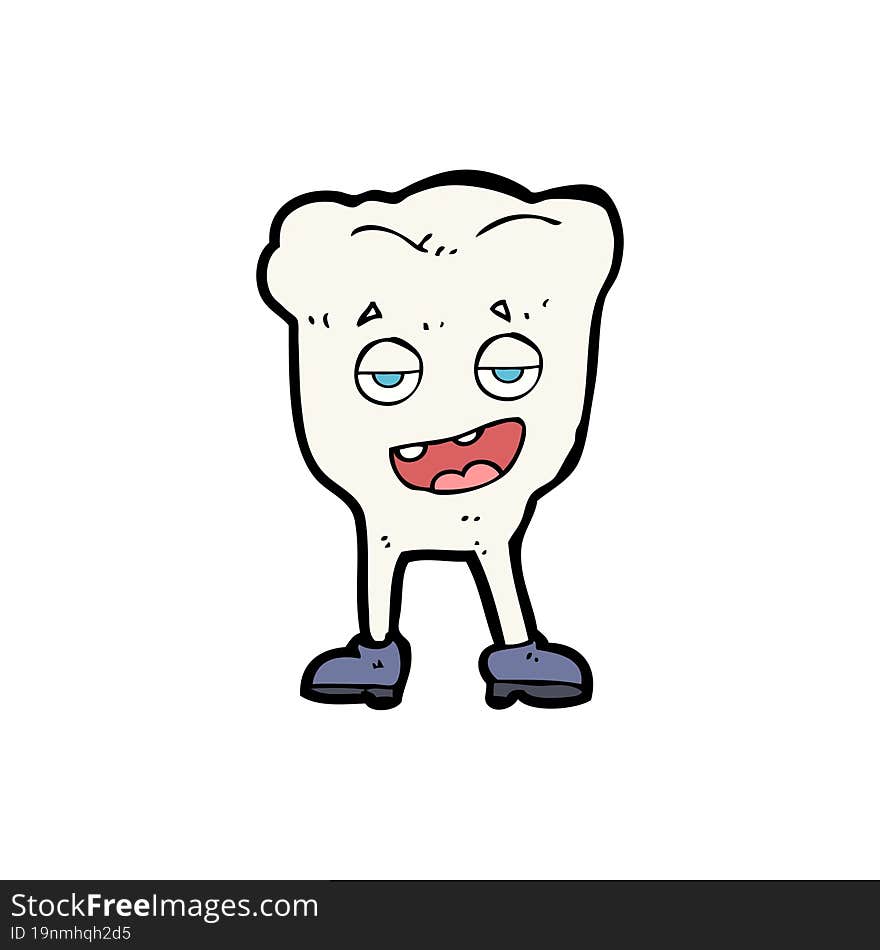 cartoon tooth looking smug