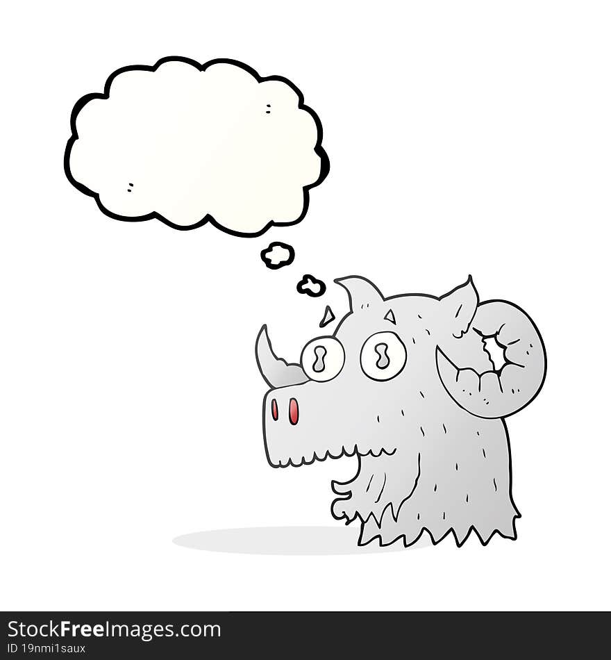 Thought Bubble Cartoon Ram Head