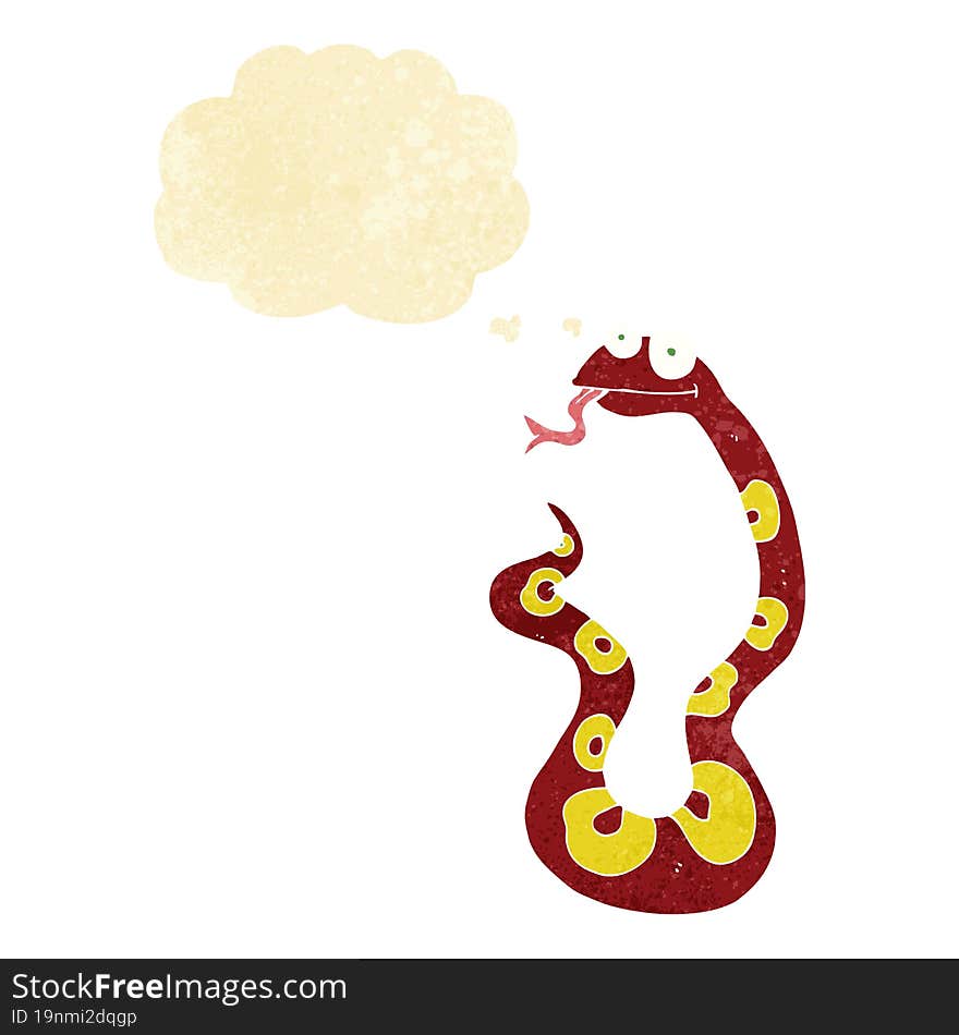 cartoon snake with thought bubble