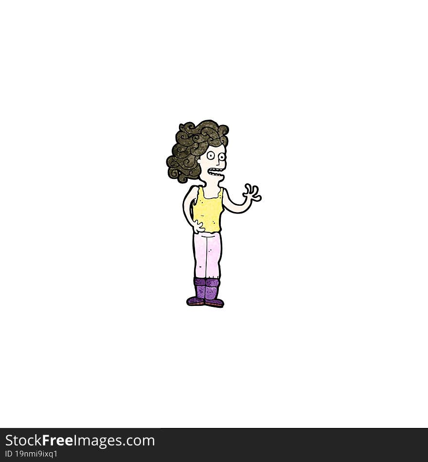 cartoon stressed woman