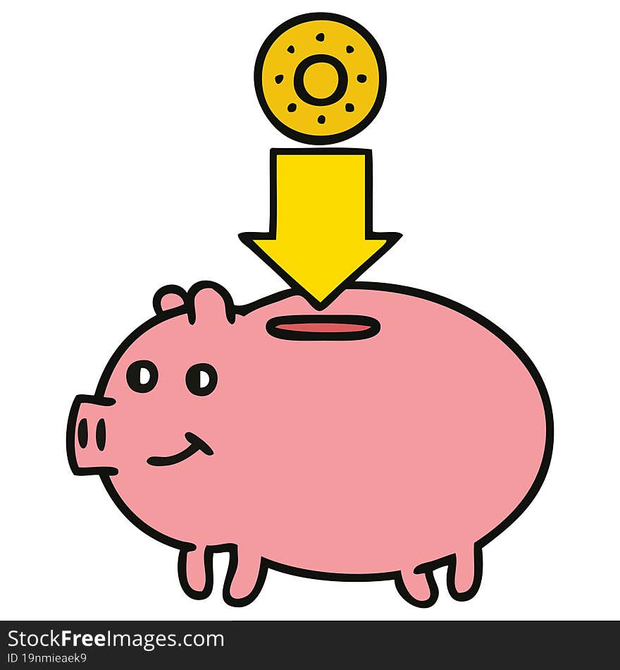 cute cartoon of a piggy bank. cute cartoon of a piggy bank