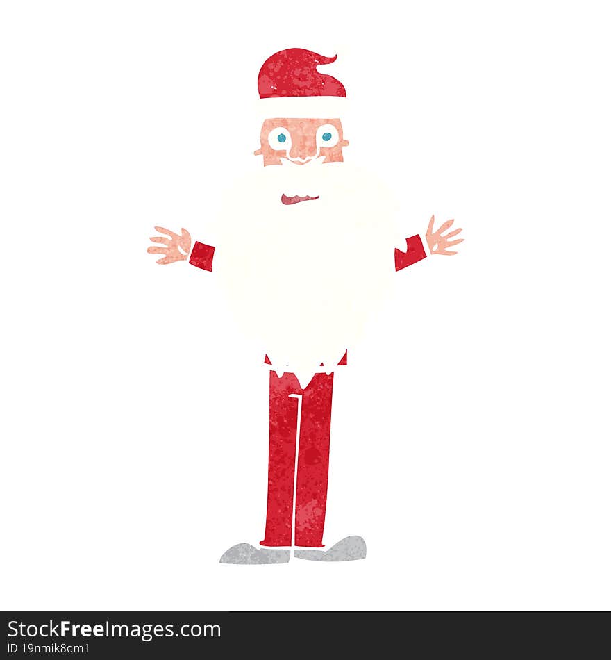 cartoon worried santa claus