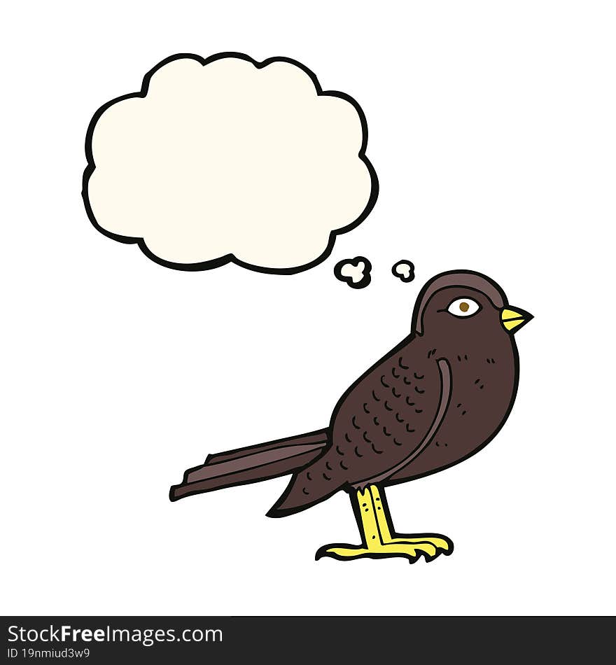 Cartoon Garden Bird With Thought Bubble