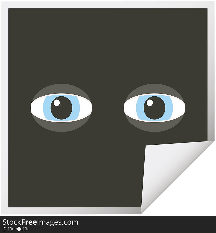 staring eyes graphic square sticker