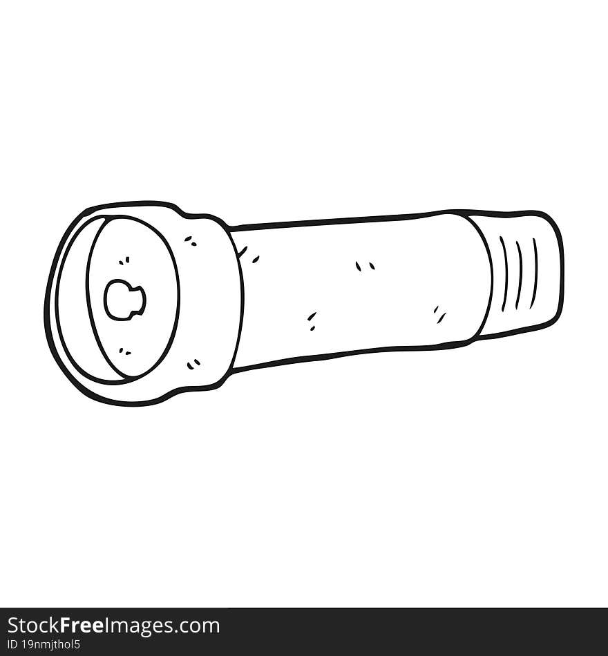 black and white cartoon torch