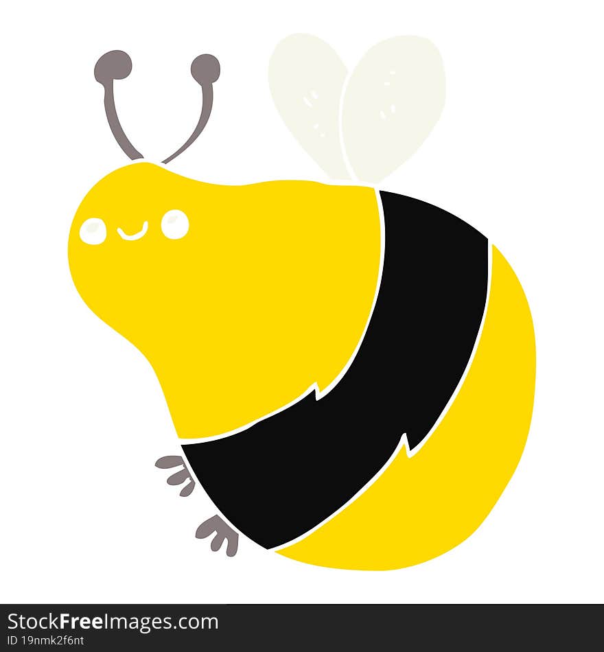 flat color style cartoon bee