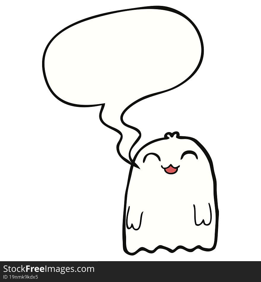 cartoon ghost with speech bubble. cartoon ghost with speech bubble