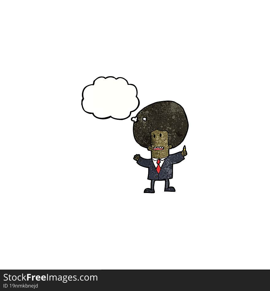 cartoon businessman with big afro