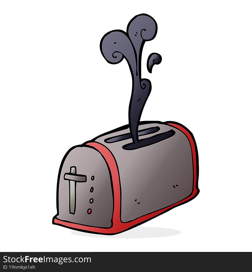 Cartoon Toaster Burning Toast