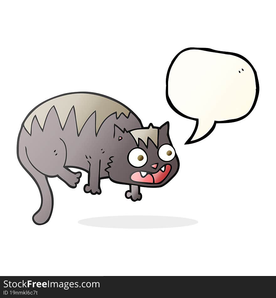 freehand drawn speech bubble cartoon cat