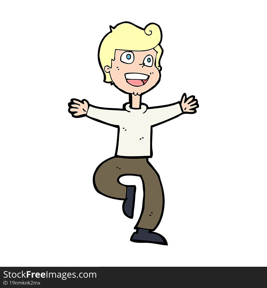 Cartoon Excited Boy