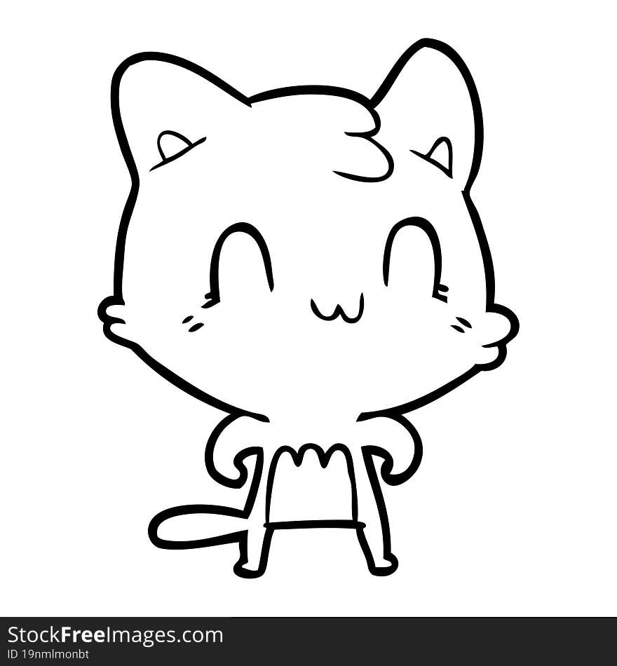 cartoon happy cat. cartoon happy cat