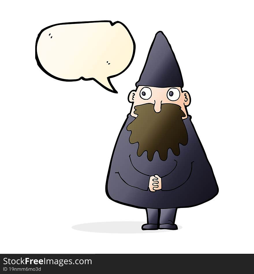 cartoon wizard with speech bubble