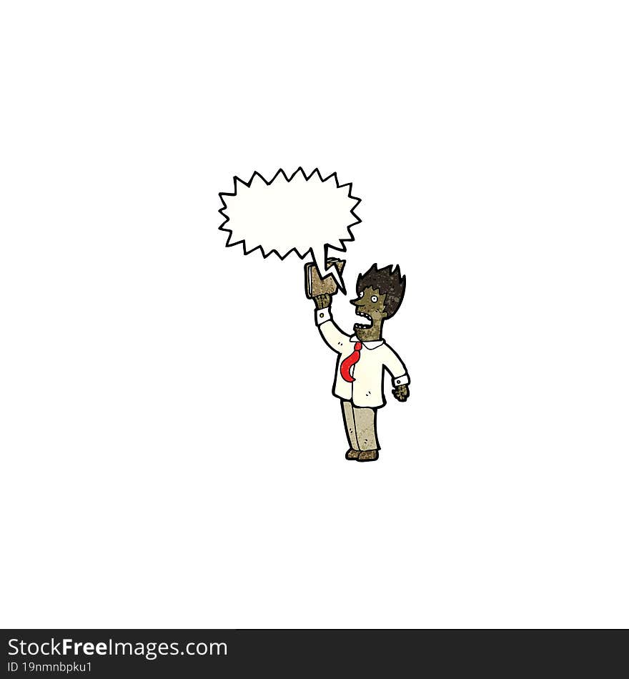 cartoon shouting businessman