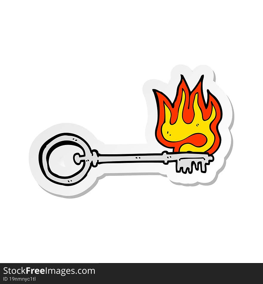 sticker of a cartoon hot key