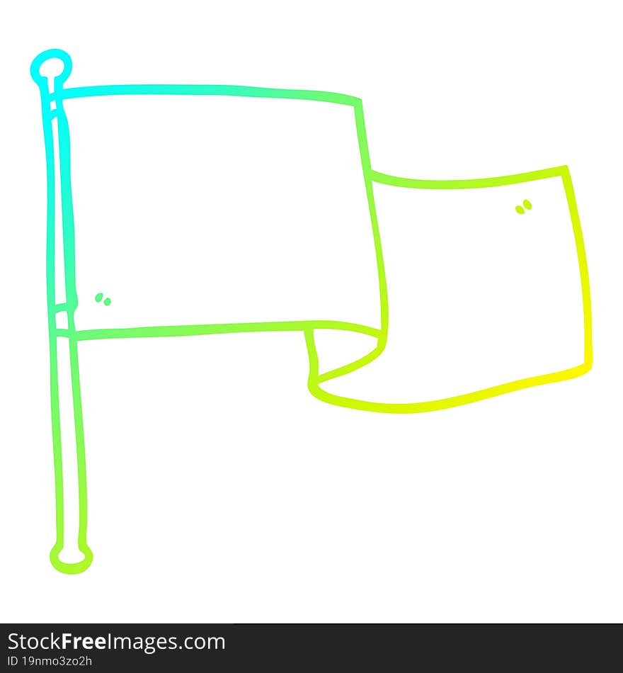 cold gradient line drawing cartoon white flag waving