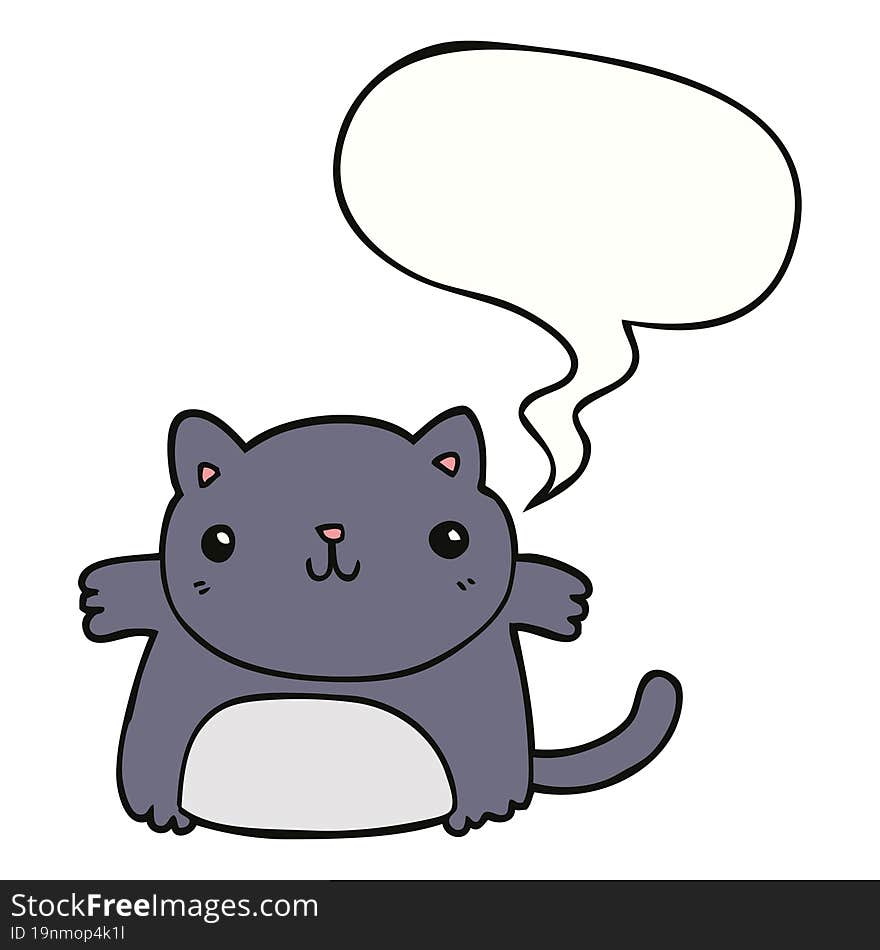 cartoon cat with speech bubble. cartoon cat with speech bubble