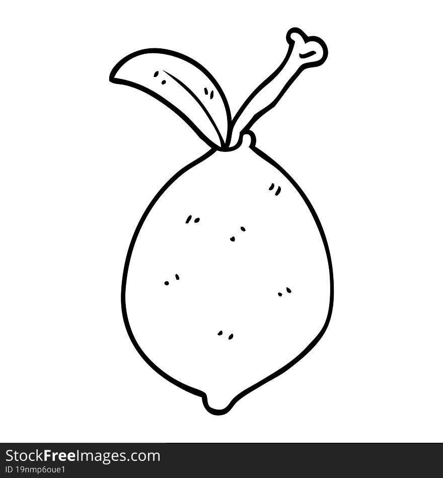 line drawing cartoon lime fruit