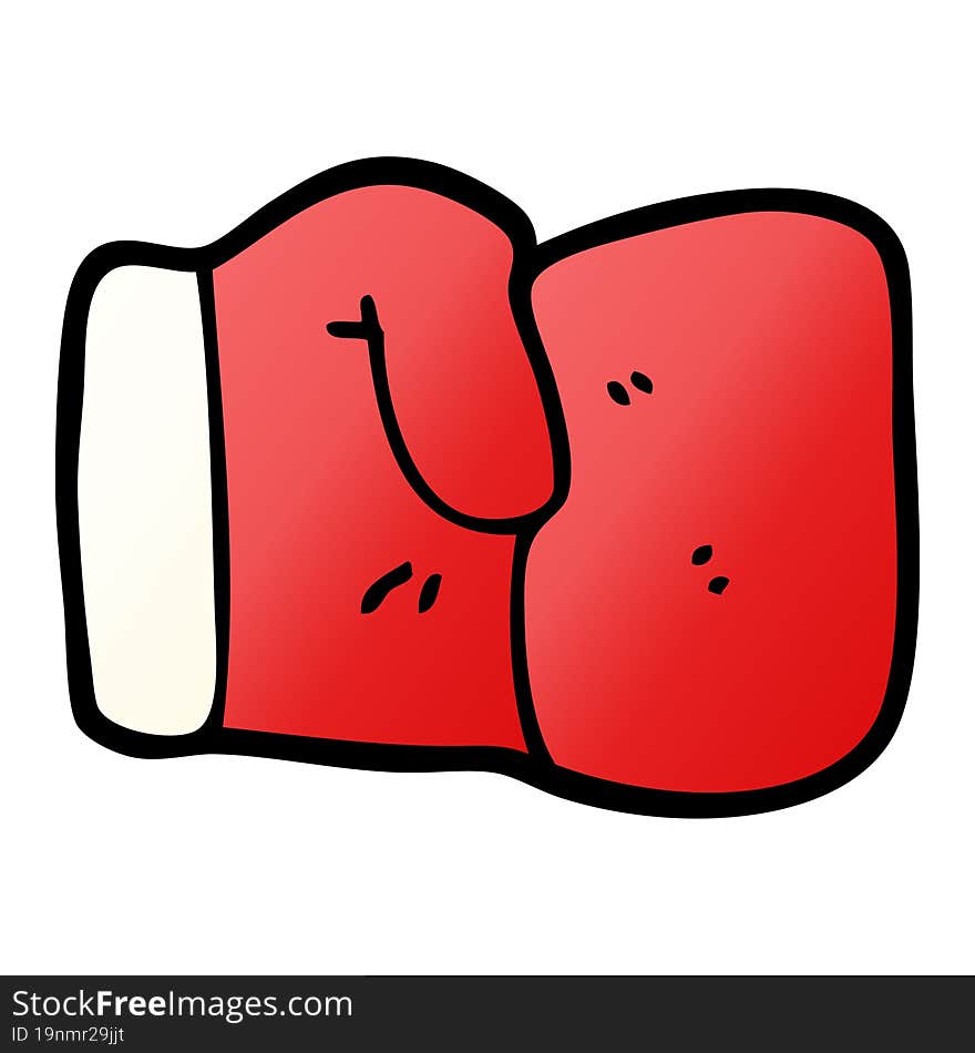 Vector Gradient Illustration Cartoon Boxing Glove