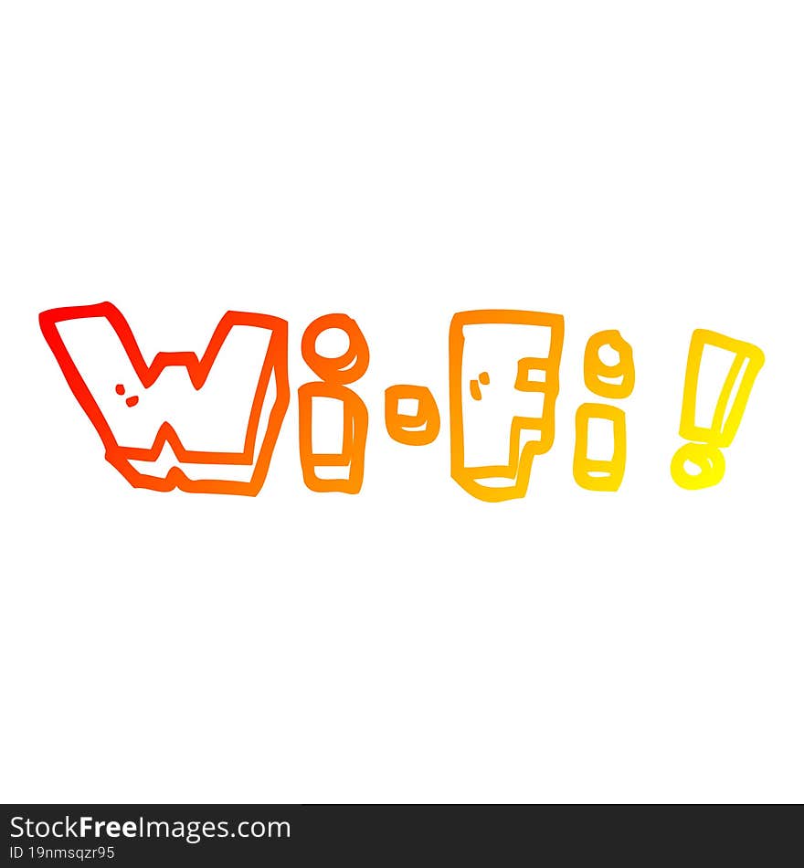 warm gradient line drawing cartoon wording wi-fi