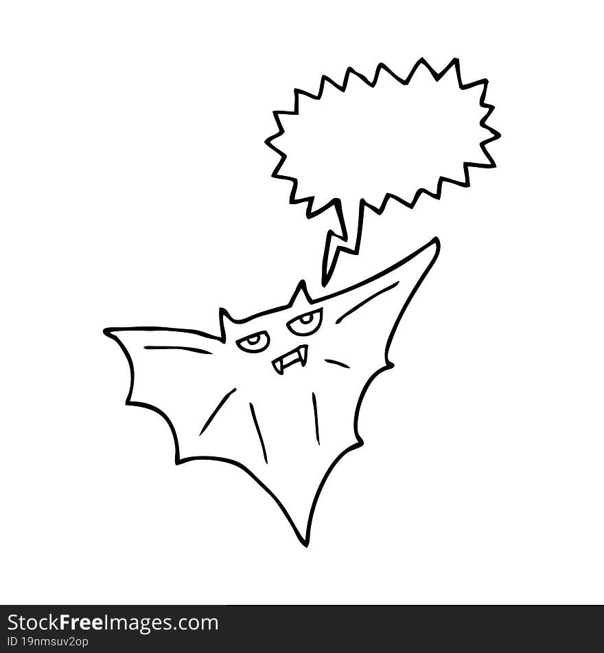 speech bubble cartoon halloween bat