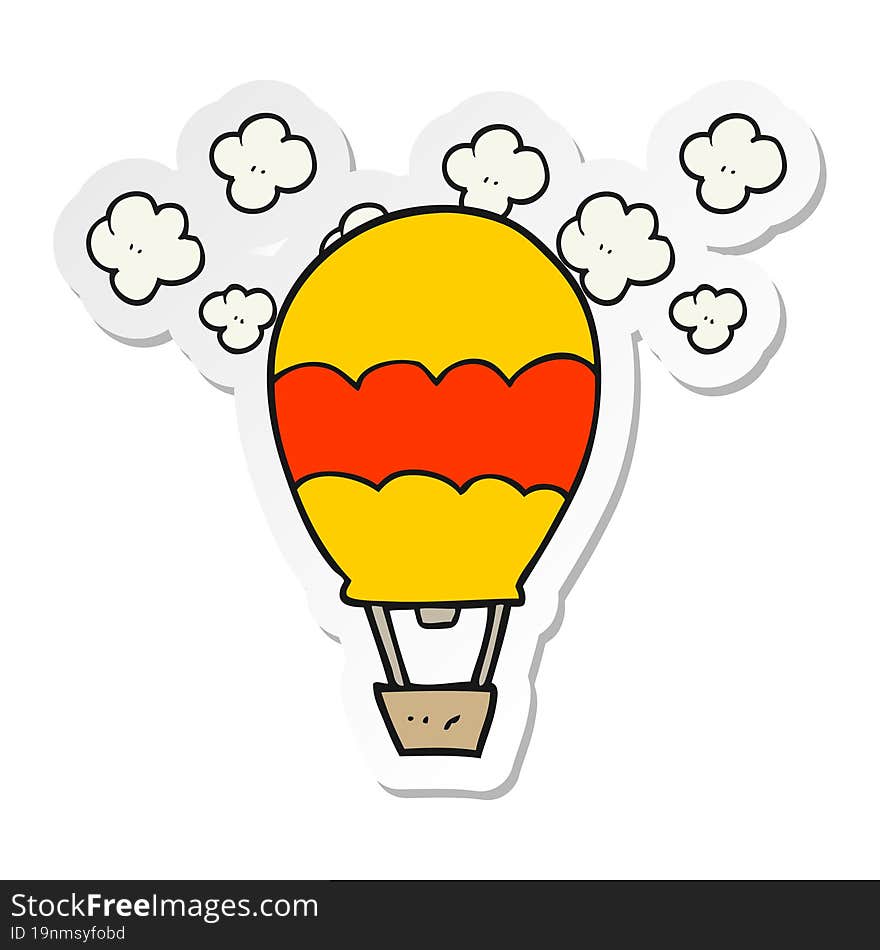 sticker of a cartoon hot air balloon