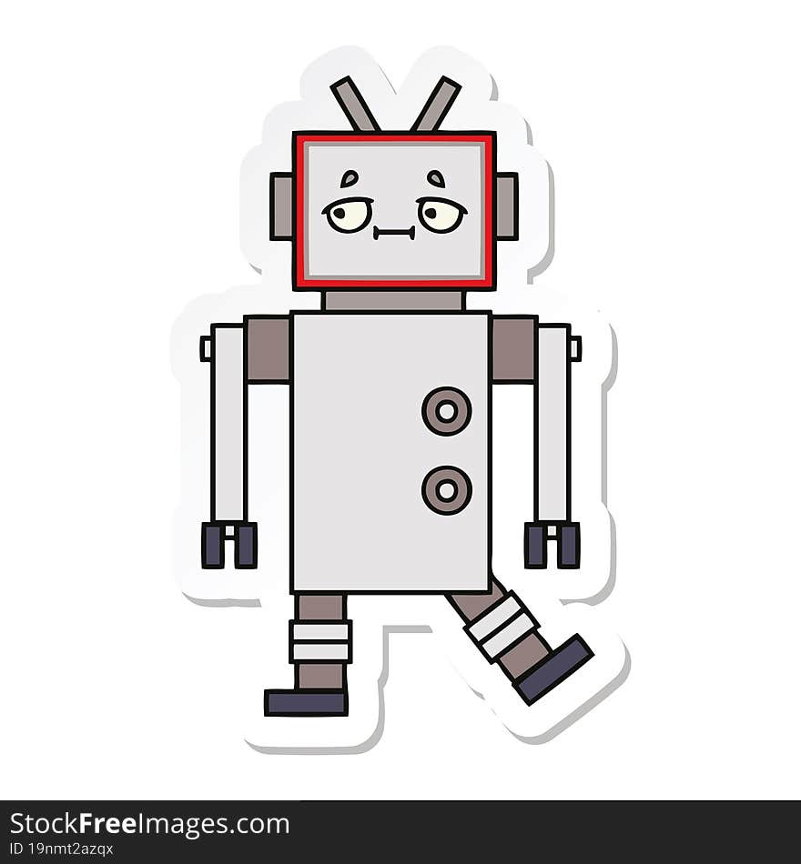 sticker of a cute cartoon robot