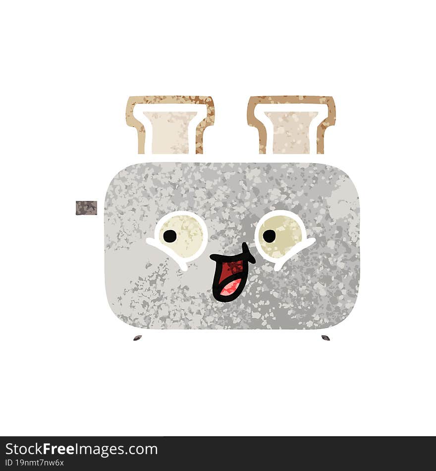 retro illustration style cartoon of a of a toaster