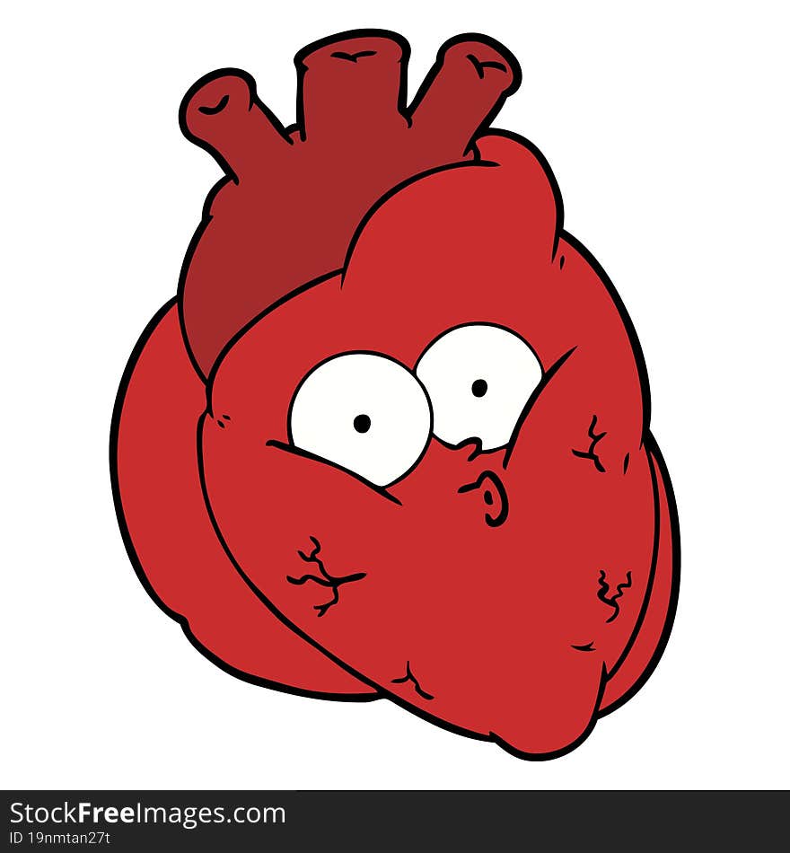 cartoon curious heart. cartoon curious heart