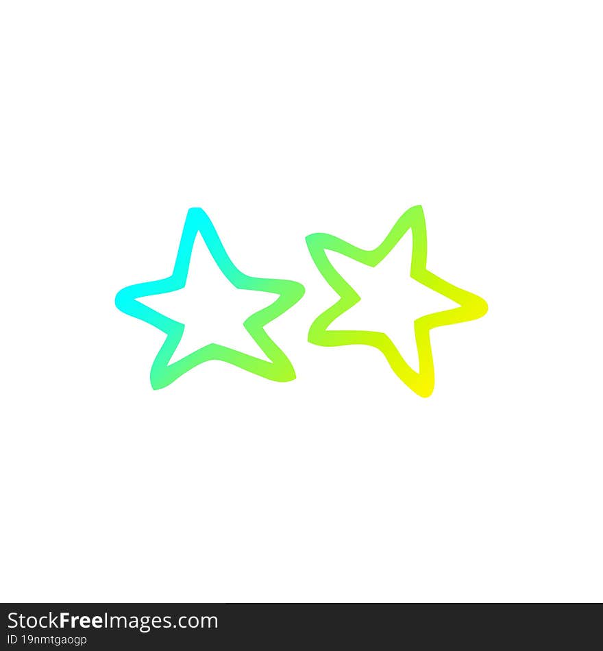 cold gradient line drawing cartoon stars