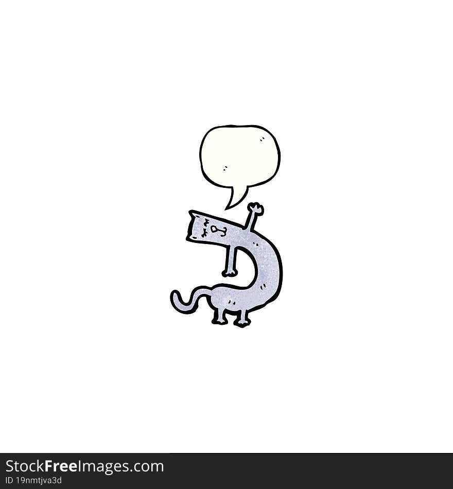 funny cartoon cat with speech bubble