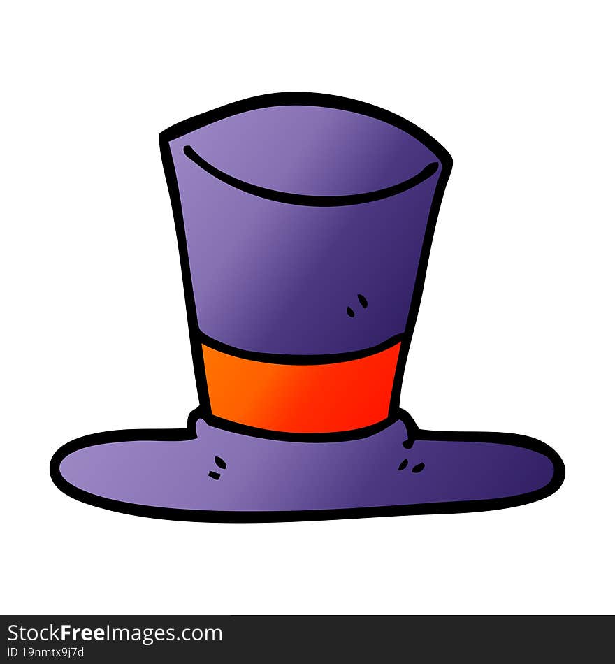 cartoon doodle top hat