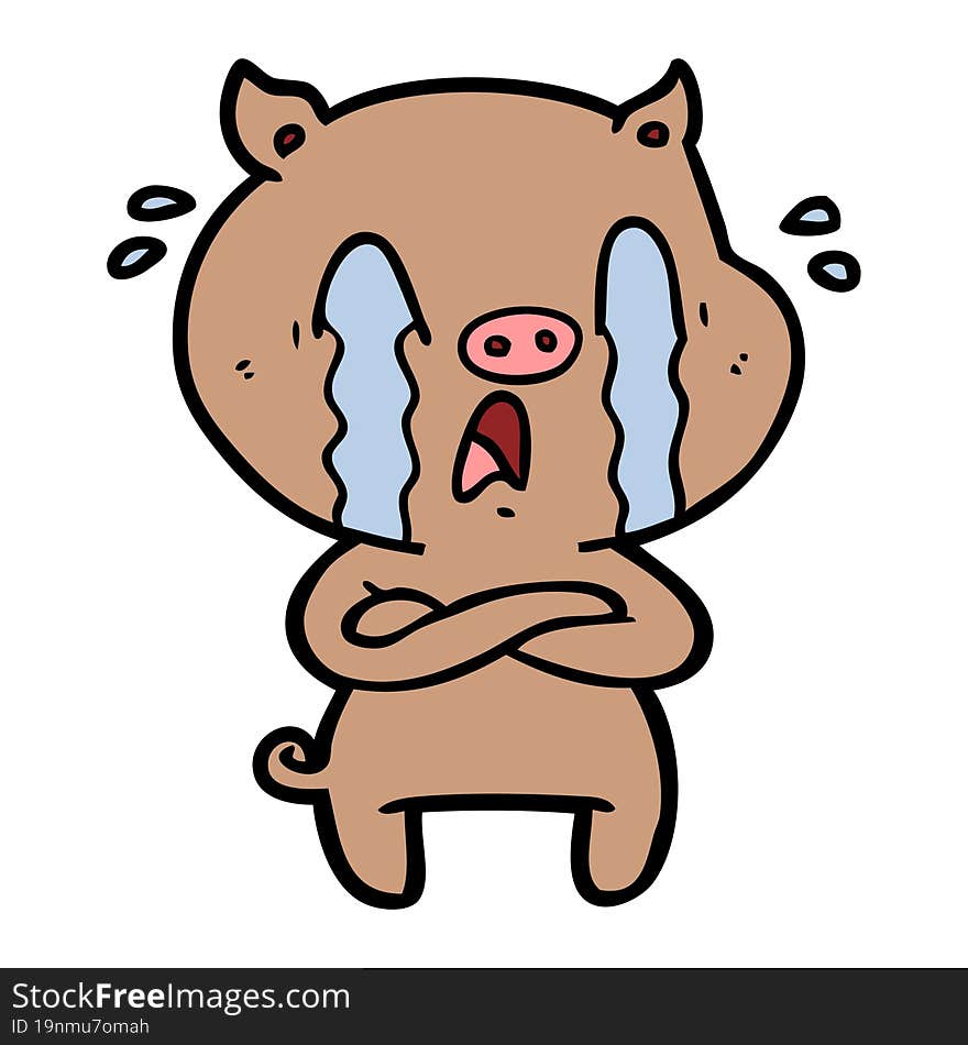 crying pig cartoon. crying pig cartoon