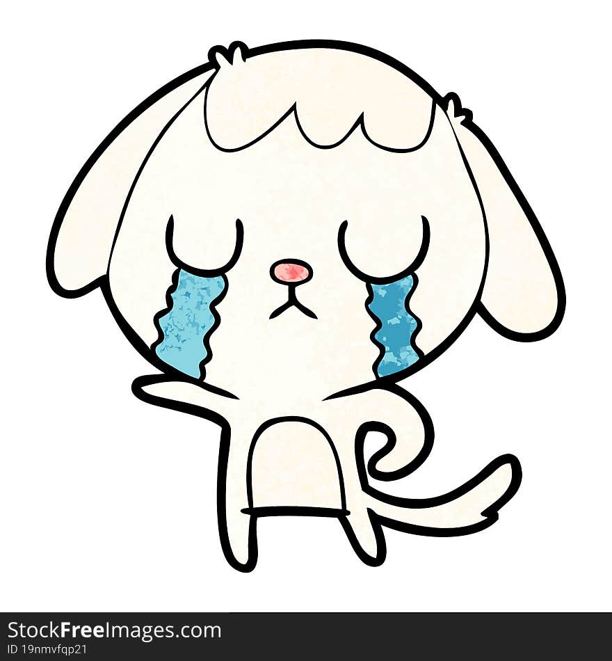 cute cartoon dog crying. cute cartoon dog crying