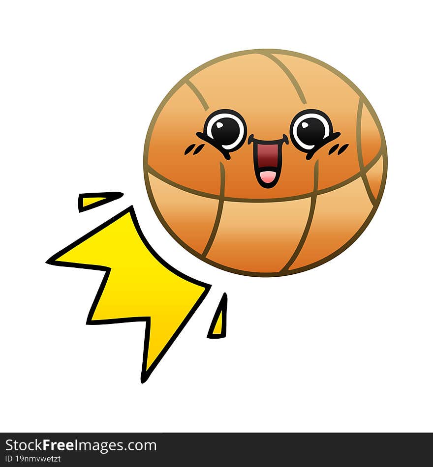 Gradient Shaded Cartoon Basketball