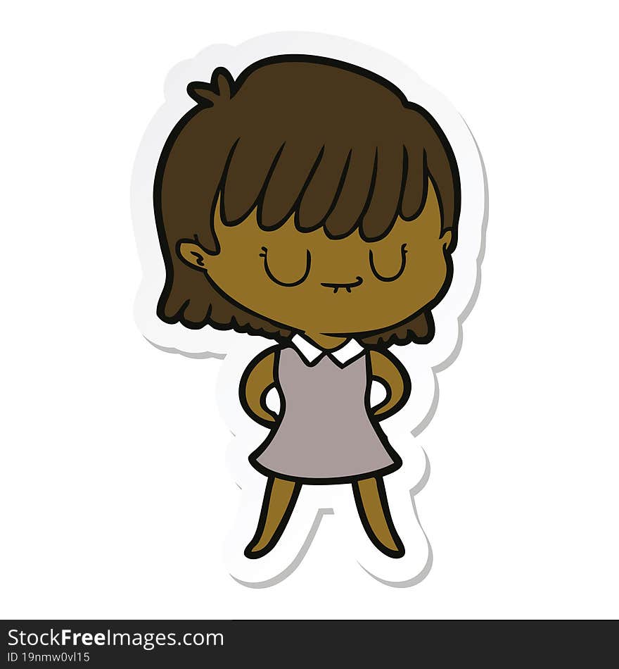 sticker of a cartoon woman