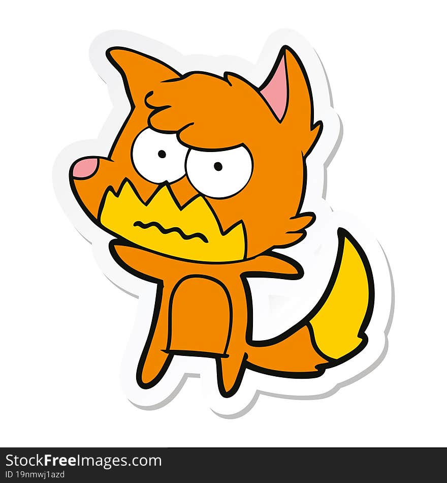 Sticker Of A Cartoon Annoyed Fox