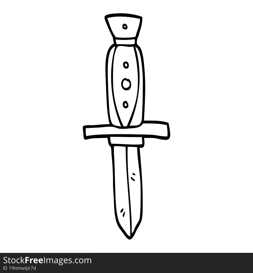 line drawing cartoon tattoo dagger symbol