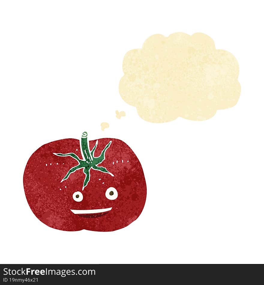 Cartoon Tomato With Thought Bubble