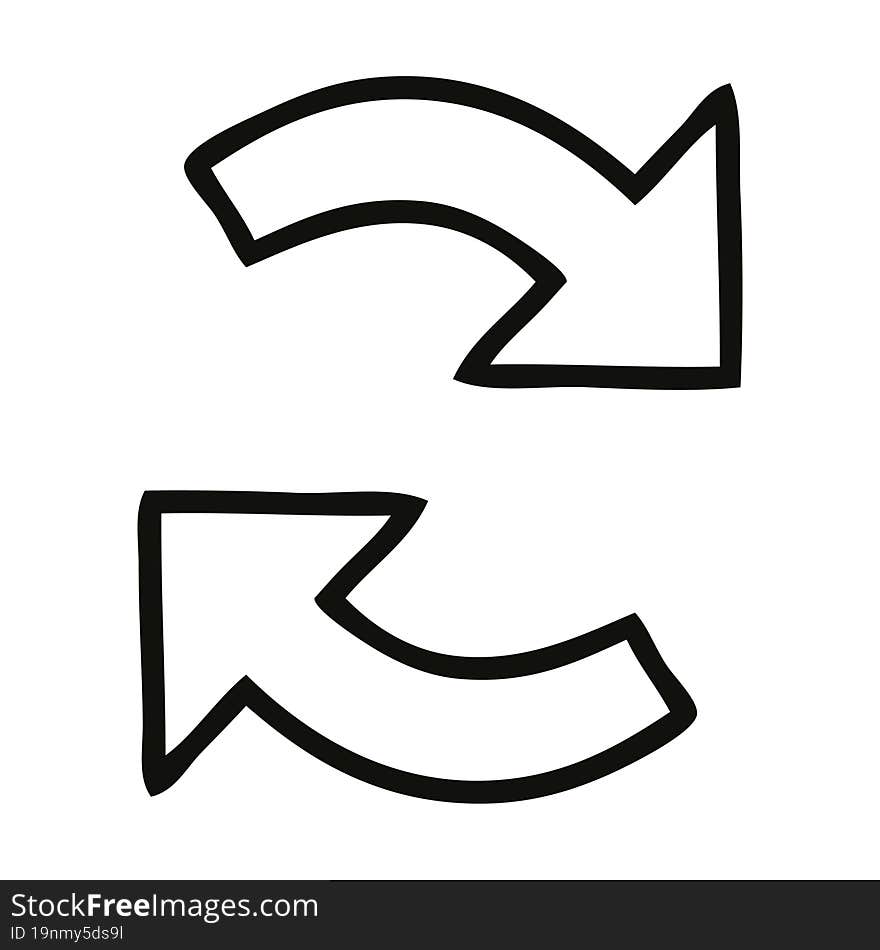 line drawing cartoon directional arrow