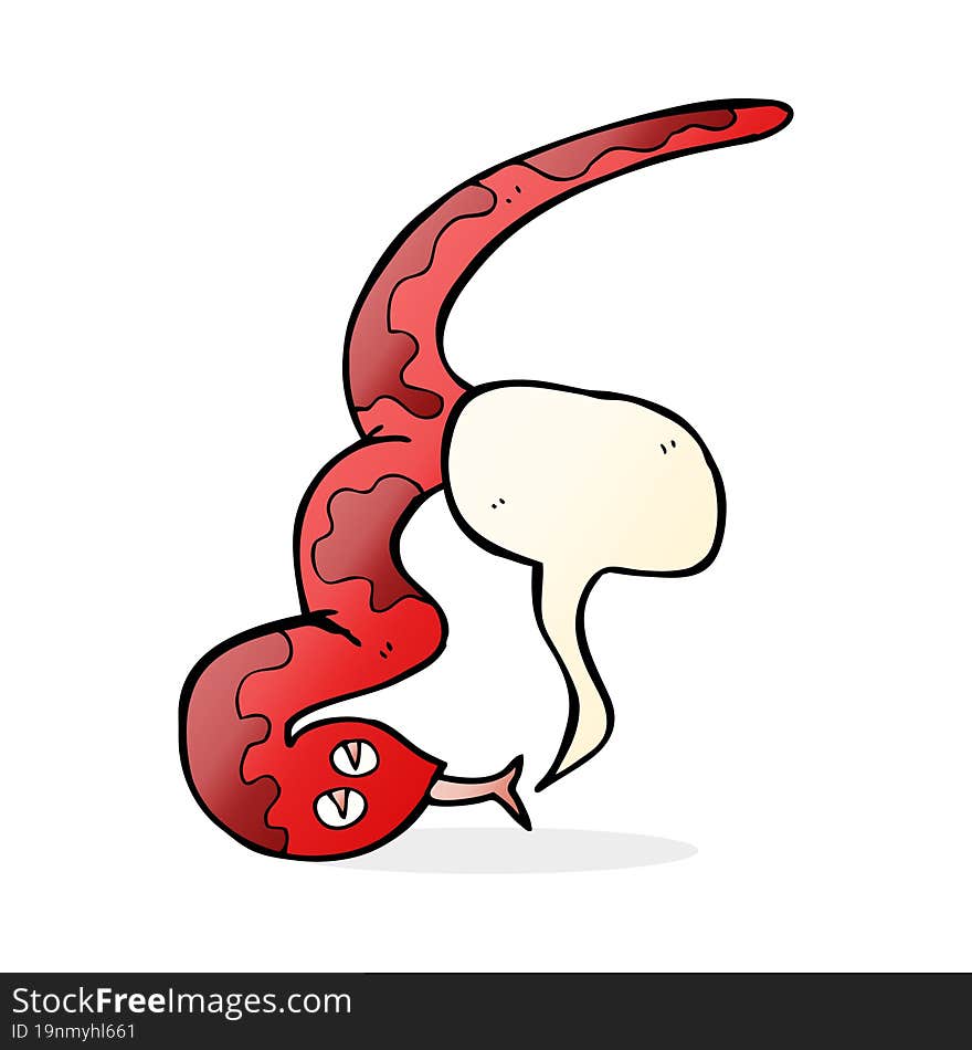 cartoon hissing snake with speech bubble