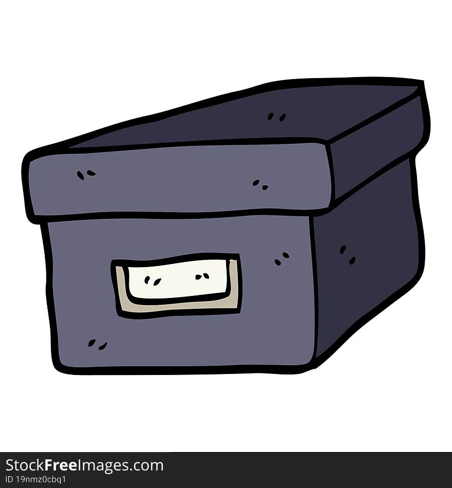 hand drawn doodle style cartoon old filing box