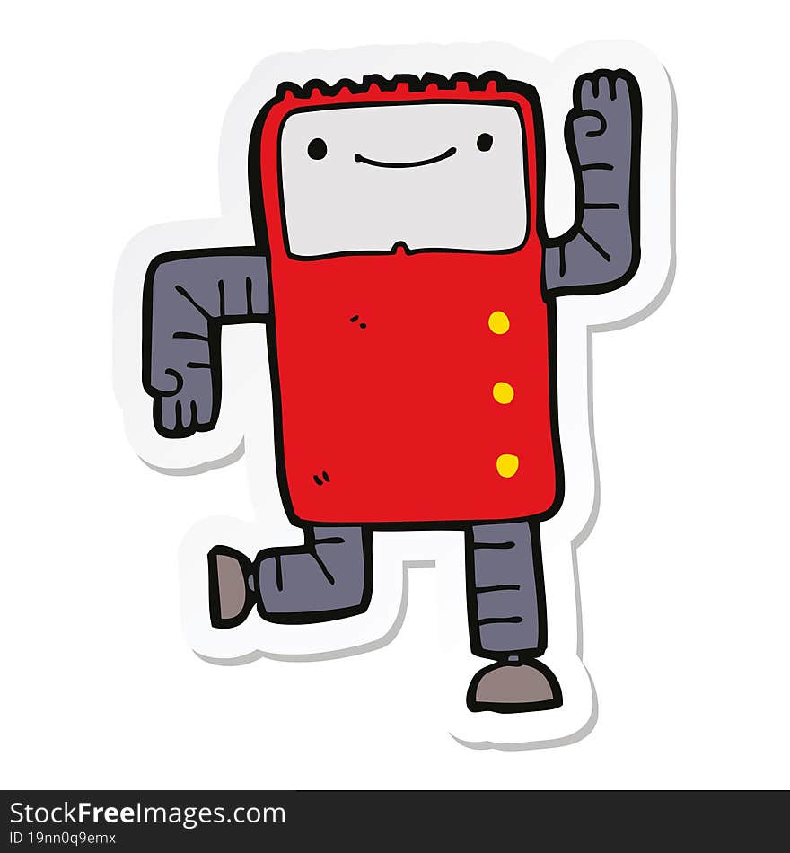 sticker of a cartoon robot