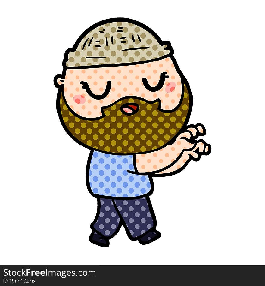 cartoon man with beard. cartoon man with beard