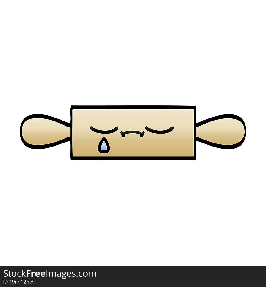 gradient shaded cartoon of a rolling pin