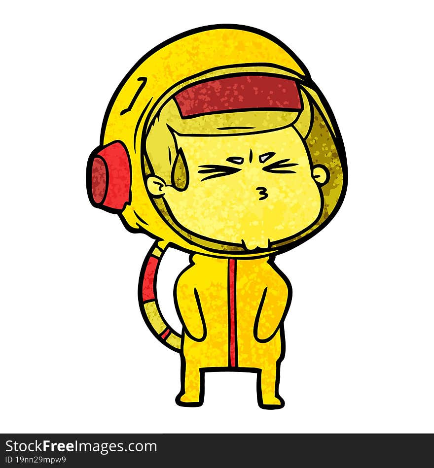 cartoon stressed astronaut. cartoon stressed astronaut